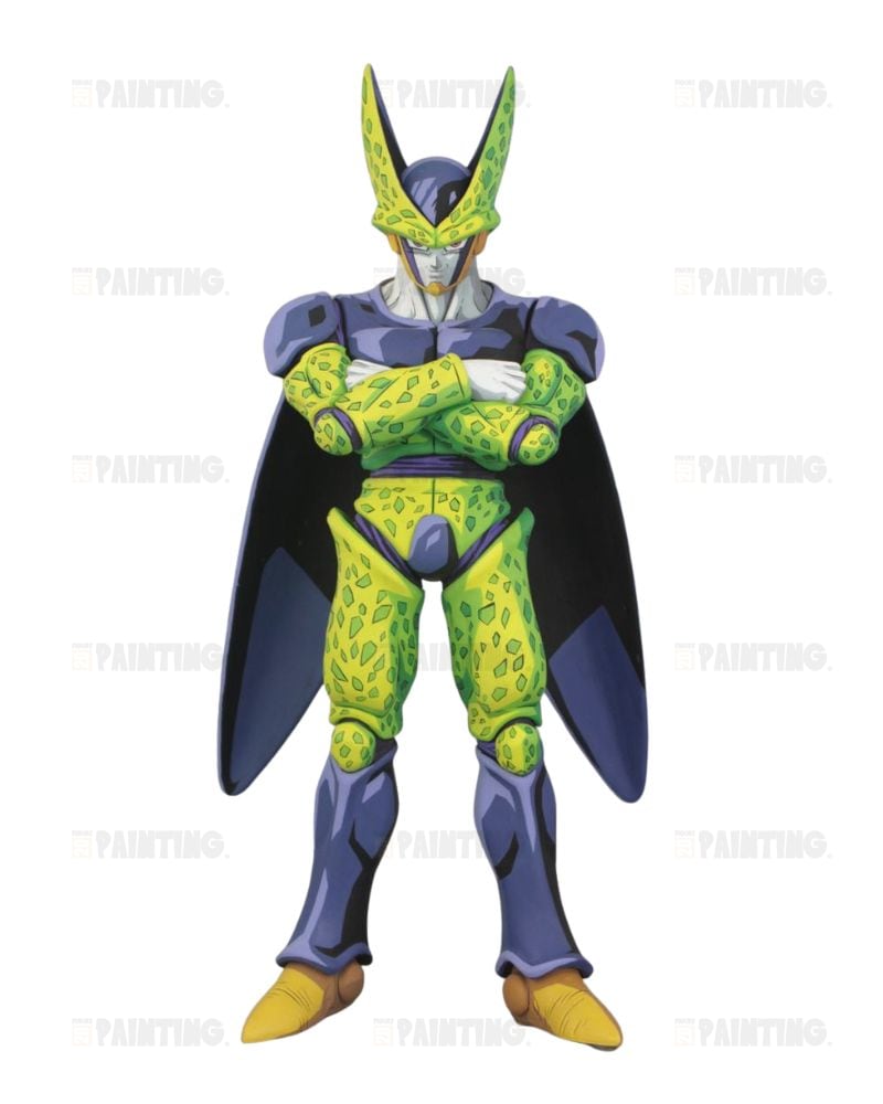 2D Anime Colour Dragon Ball Perfect Cell Anime Figure Repaint