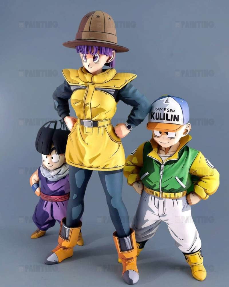 Dragon Ball Trio of Gohan, Krillin, Bulma 2D Colour Figure Repaint
