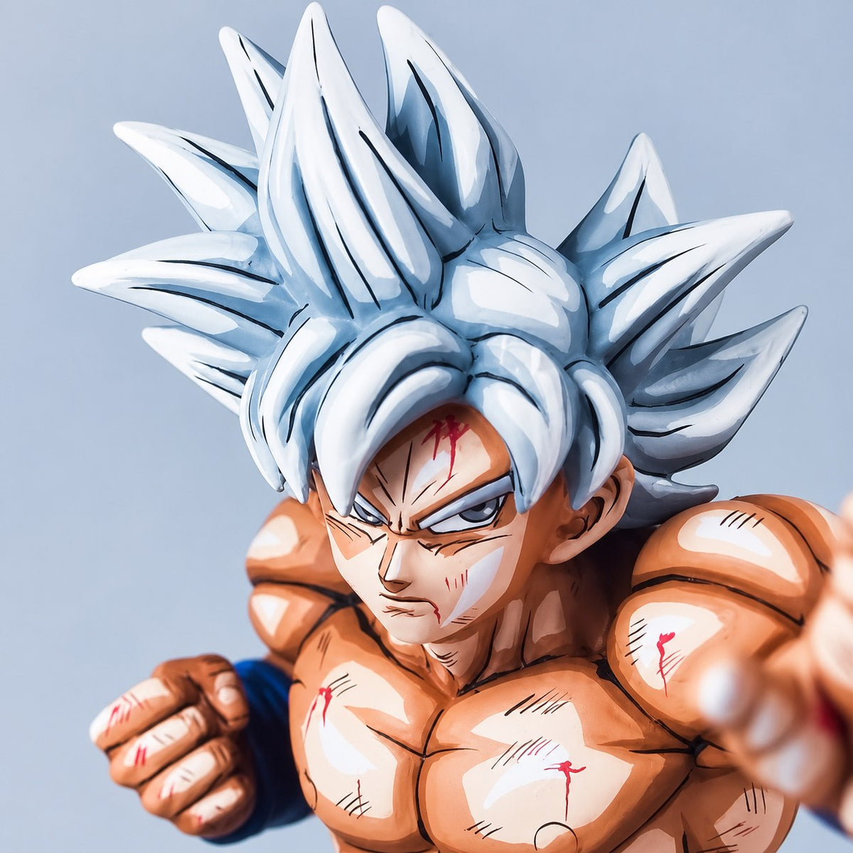 Anime Colour Dragon Ball Super Son Goku Ultra Instinct Figure Repaint — head detail