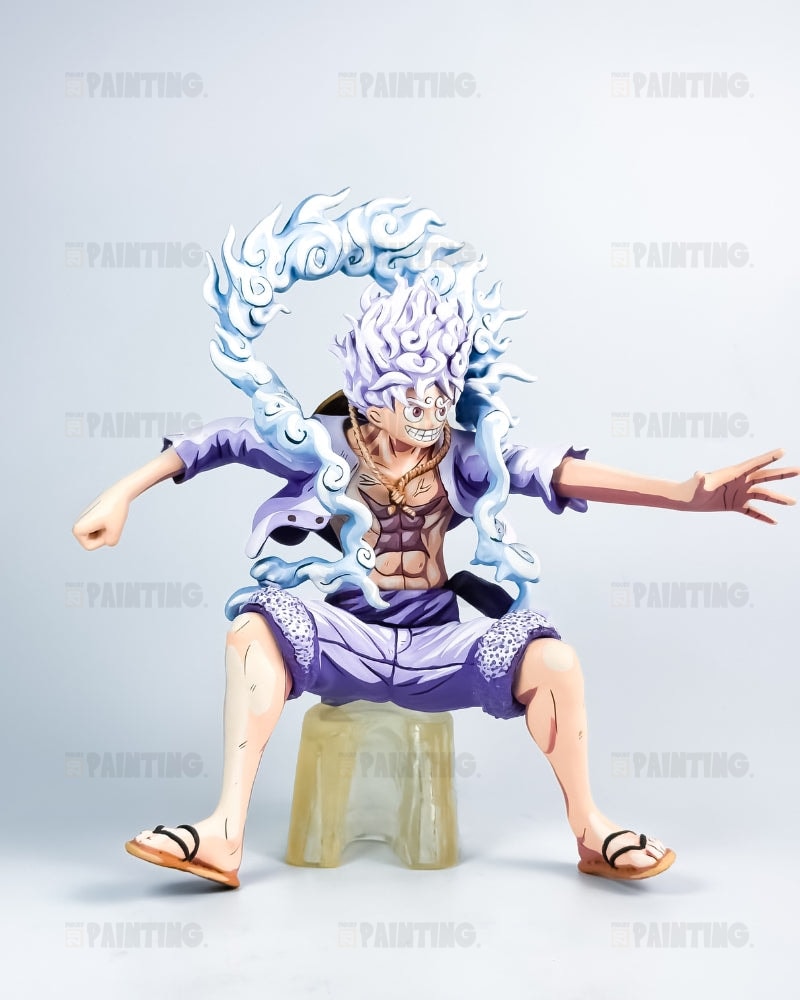 3D Printed Anime Colour One Piece Luffy Gear 5 Figure Repaint