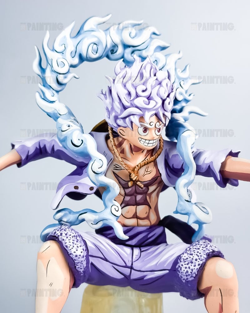 3D Printed Anime Colour One Piece Luffy Gear 5 Figure Repaint