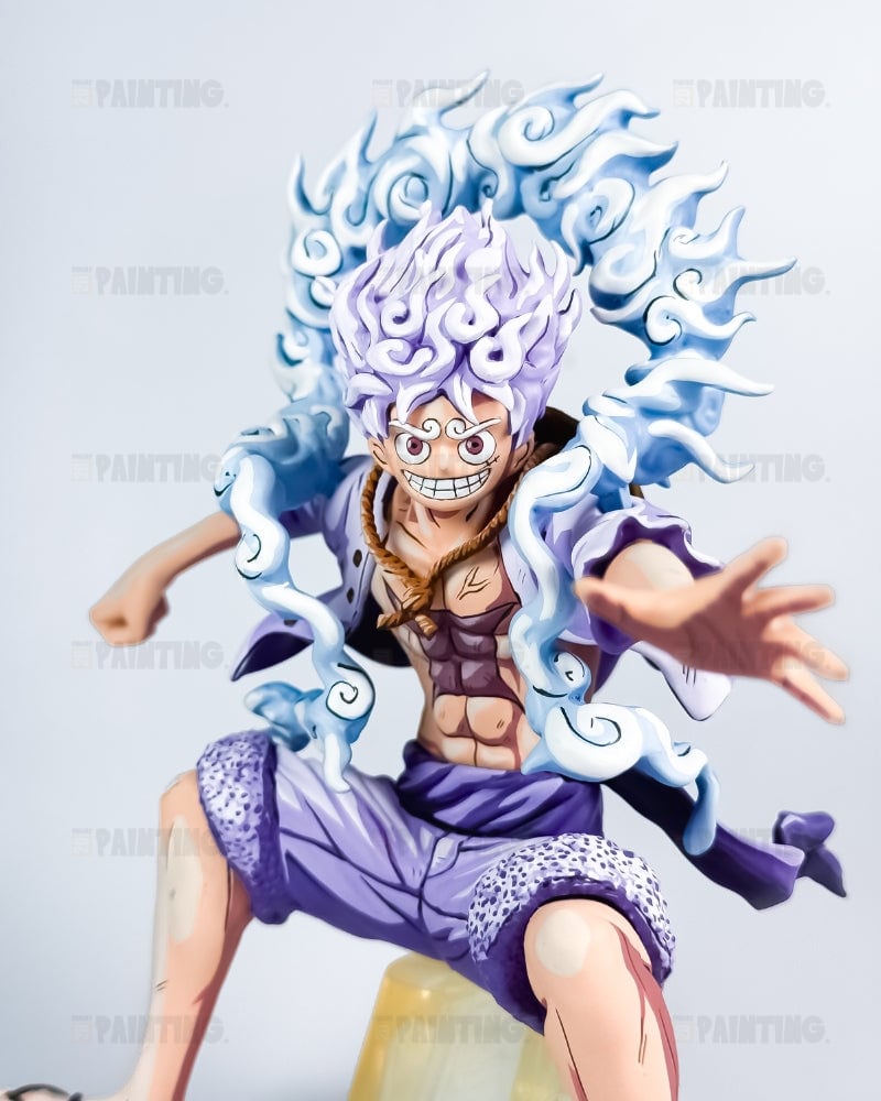3D Printed Anime Colour One Piece Luffy Gear 5 Figure Repaint