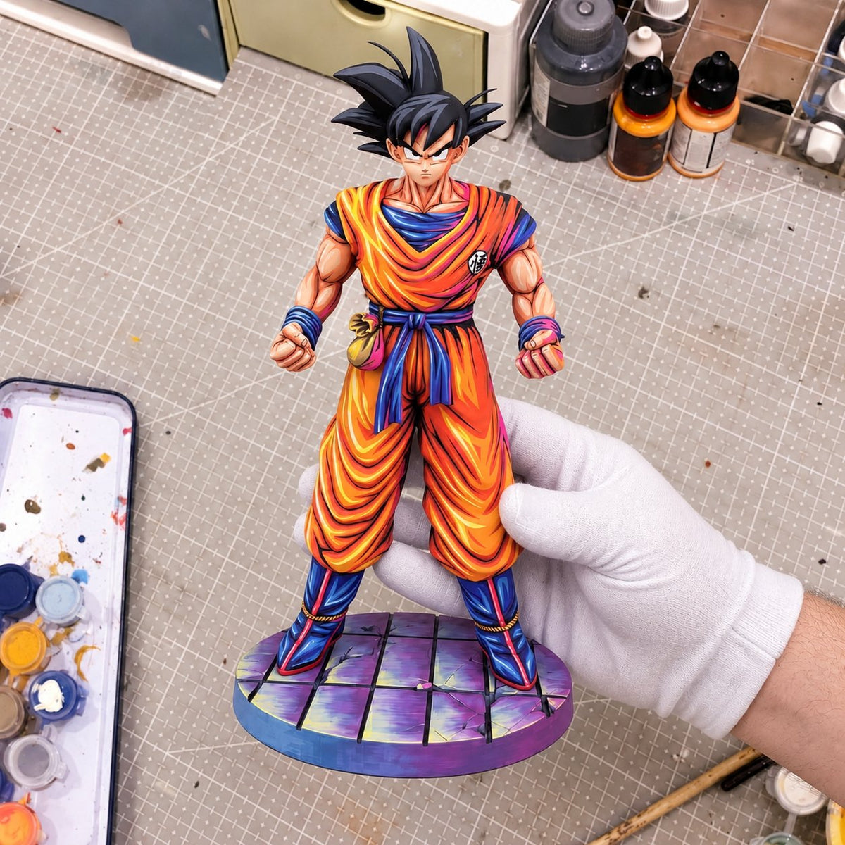 Dragon Ball Son Goku 2D Colour Figure Repaint — workshop view