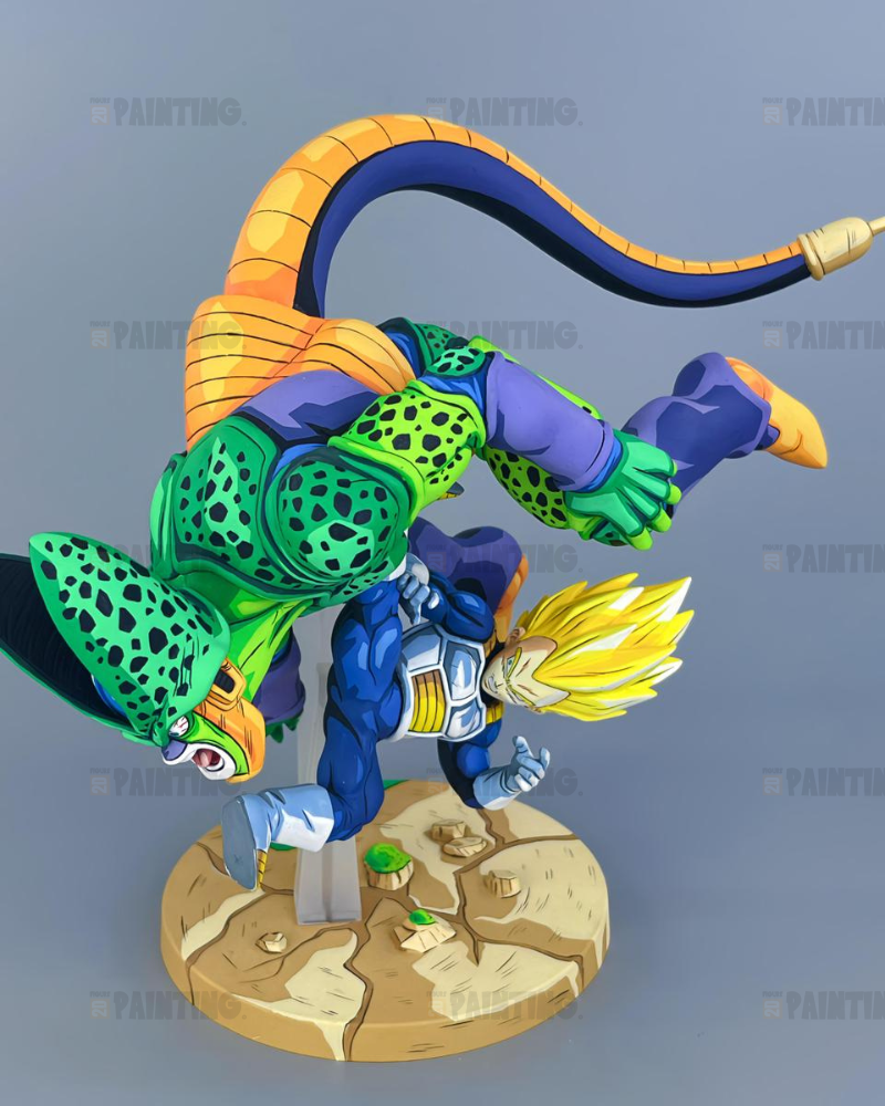 17CM Dragon History Vegeta vs. Cell Dragon Figure Repaint