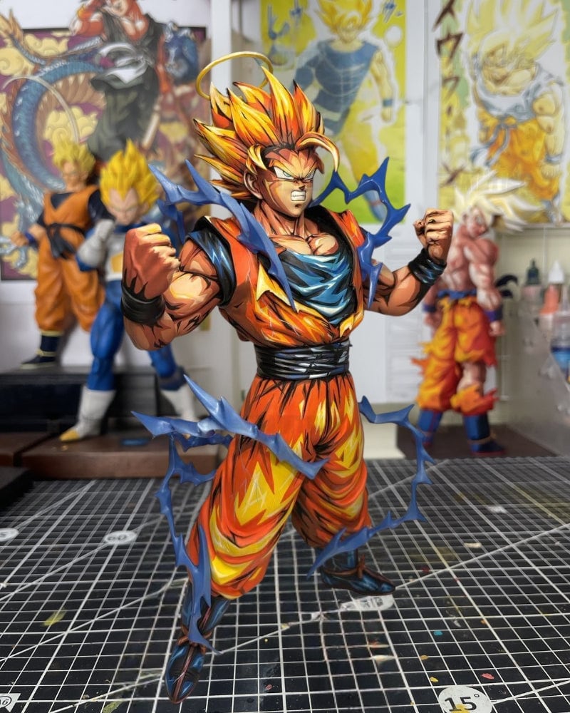 Anime Colour Super Saiyan 2 Son Goku Figure Repaint
