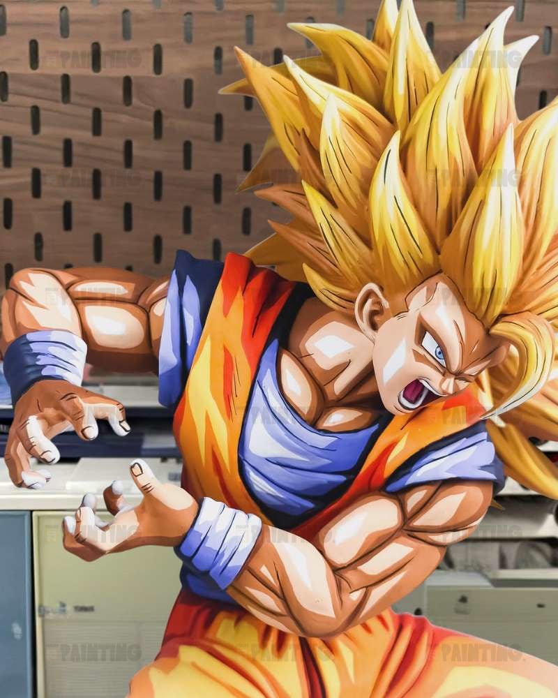 2D Manga Colour Son Goku SSJ3 Kamehameha Figure Repaint