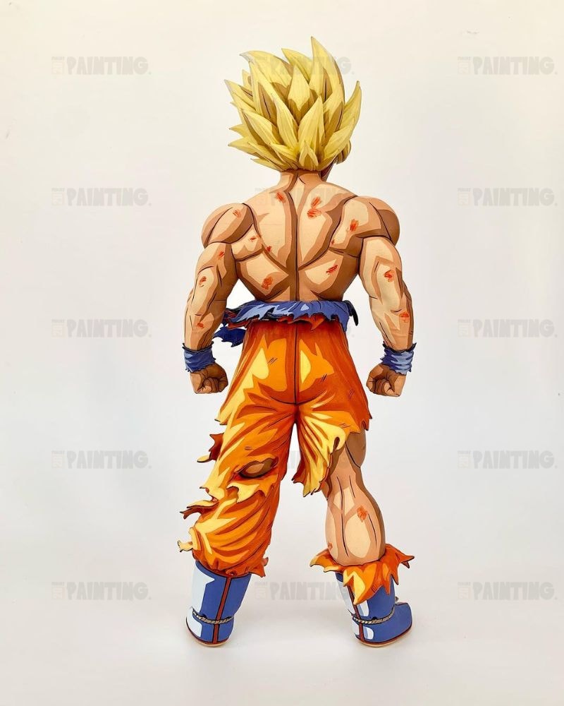 44CM Dragon Ball Z Goku SSJ War Damage Figure Repaint