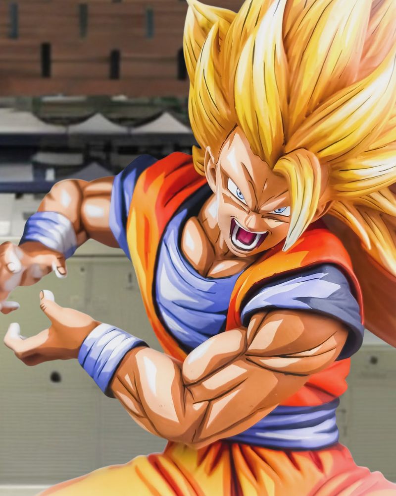 2D Manga Colour Son Goku SSJ3 Kamehameha Figure Repaint