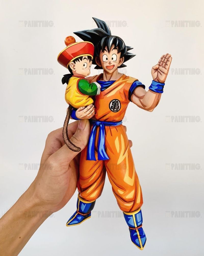 30CM Dragon Ball Z Goku & Gohan Figure Repaint