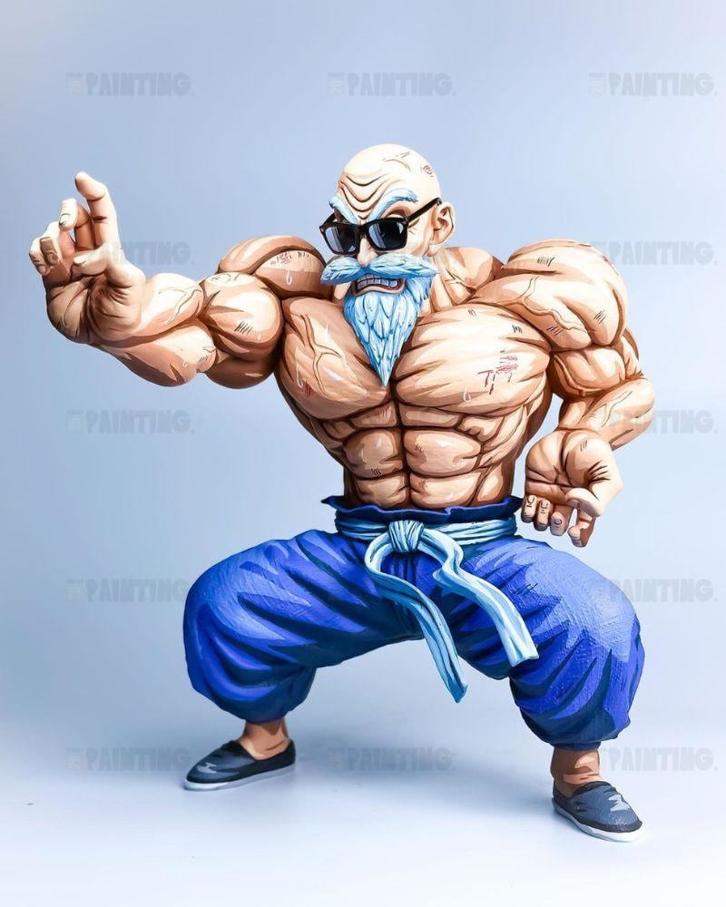 24CM Dragon Ball Z Master Roshi Figure Repaint - 2D Figure Painting