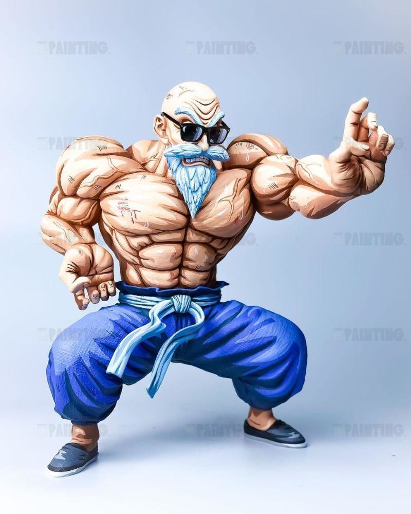 24CM Dragon Ball Z Master Roshi Figure Repaint - 2D Figure Painting