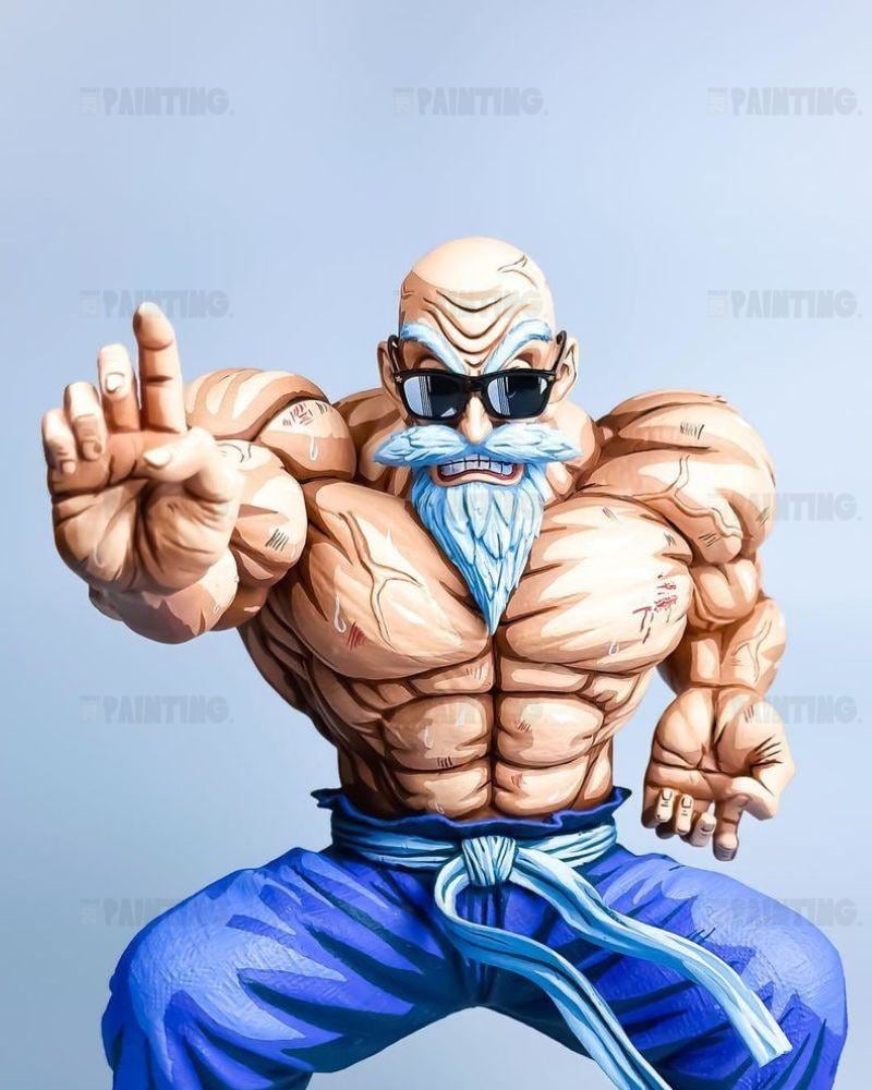 24CM Dragon Ball Z Master Roshi Figure Repaint - 2D Figure Painting
