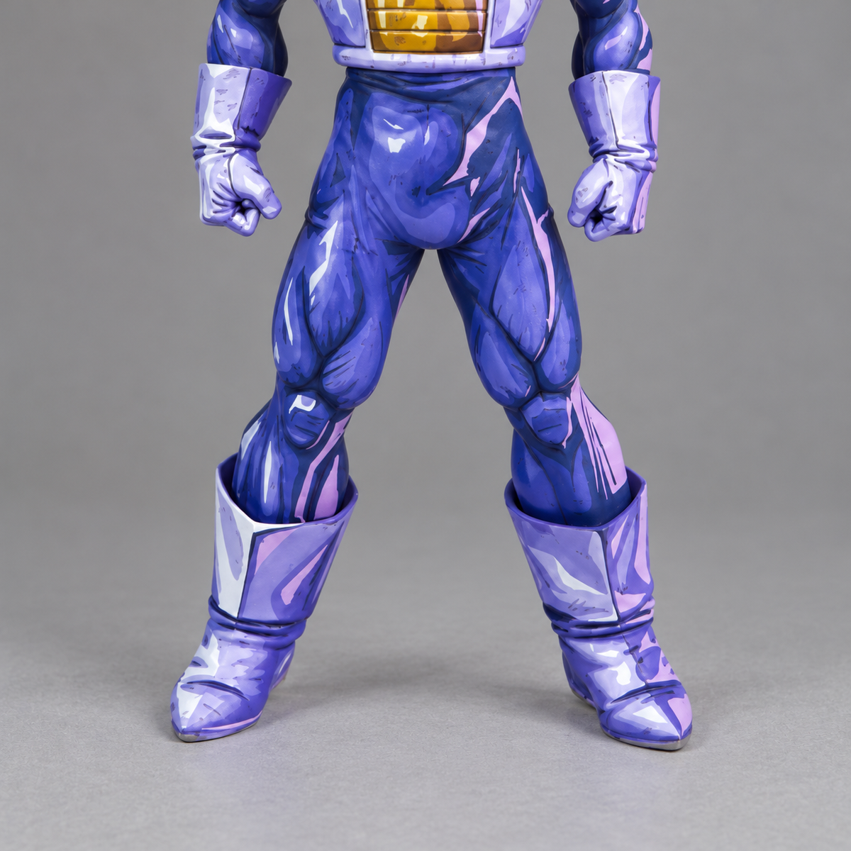 Hand-painted Vegeta SSJ figure — feet and lower-leg detail