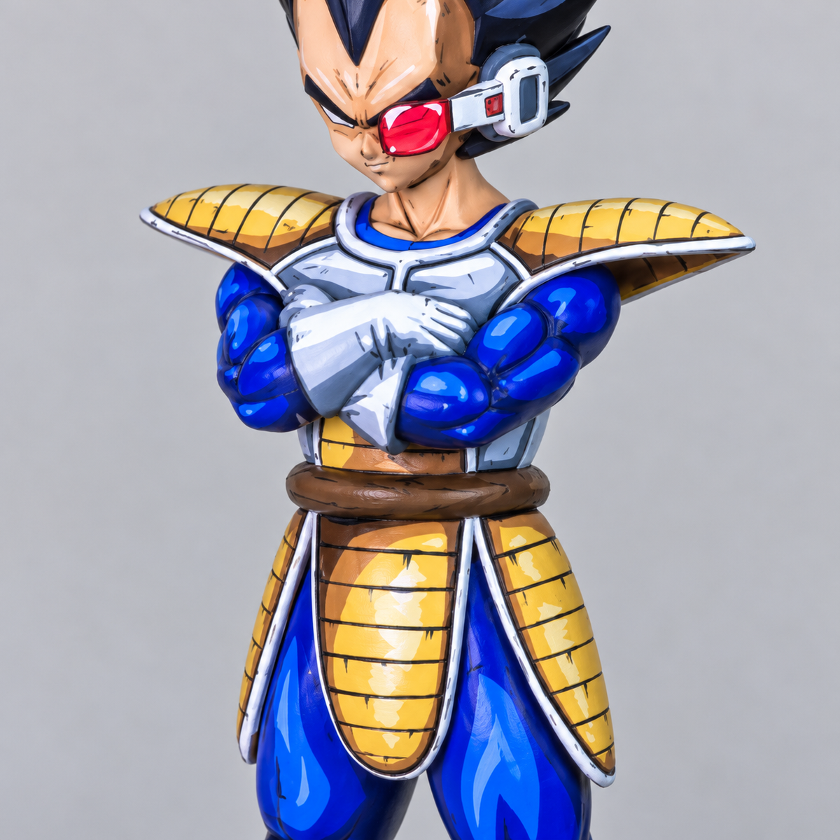Hand-painted Prince Vegeta figure — torso paint detail