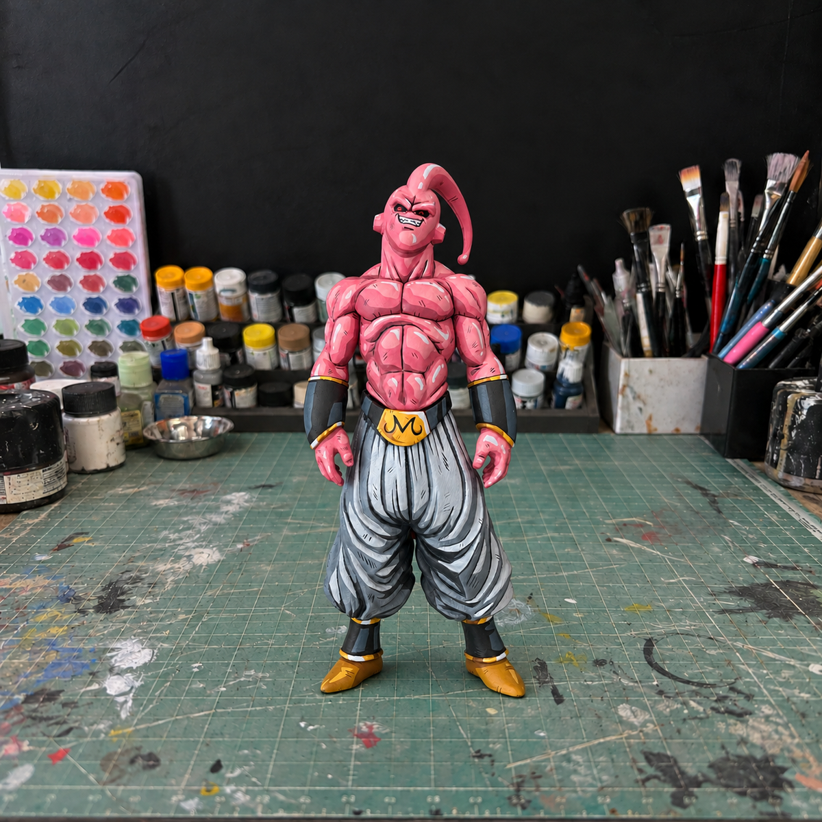 Super Buu — hand-painted figure in artist workshop