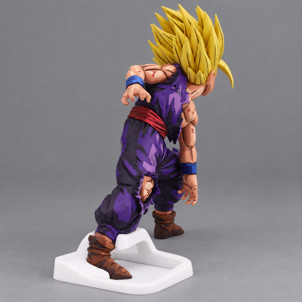 Hand-Painted Dragon Ball Super Saiyan Gohan Battle-Damaged Figure Repaint — back or alternate