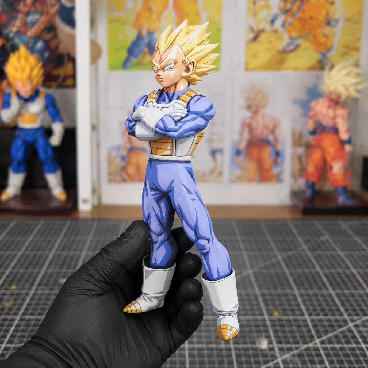 Dragon Ball Ichiban Vegeta Figure Repaint — painted figure in a miniature painting workshop