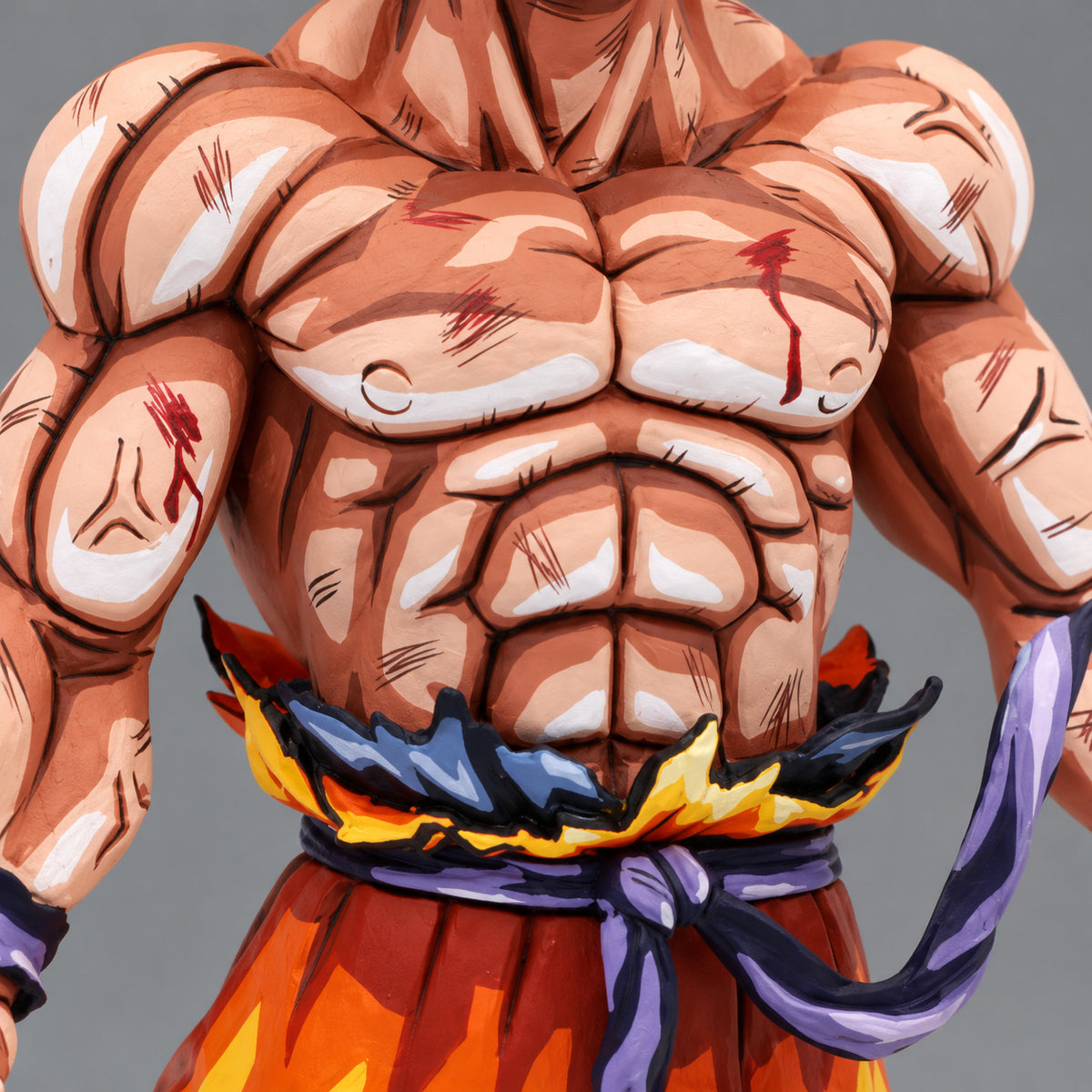 Dragon Ball Z Blood Of Saiyans Son Goku Figure Repaint — bare chest and abdominal painted musculature excluding fists and face