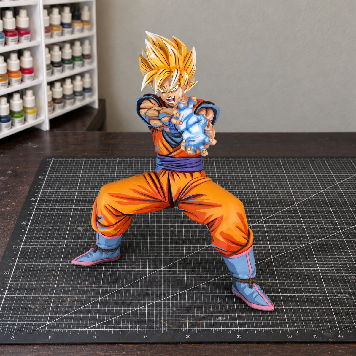 Dragon Ball Grandista Kamehameha Son Goku II Figure Repaint — Figure in painting workshop