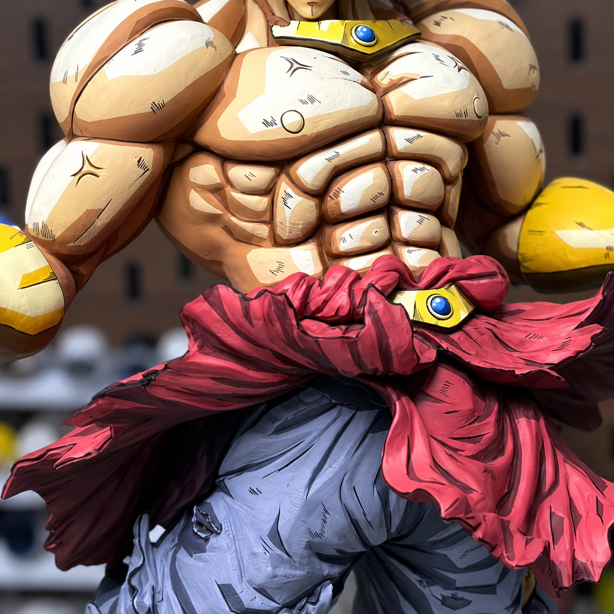 Custom Dragon Ball Super Saiyan Broly Anime Figure Repaint — bare chest contours and red waist pelt