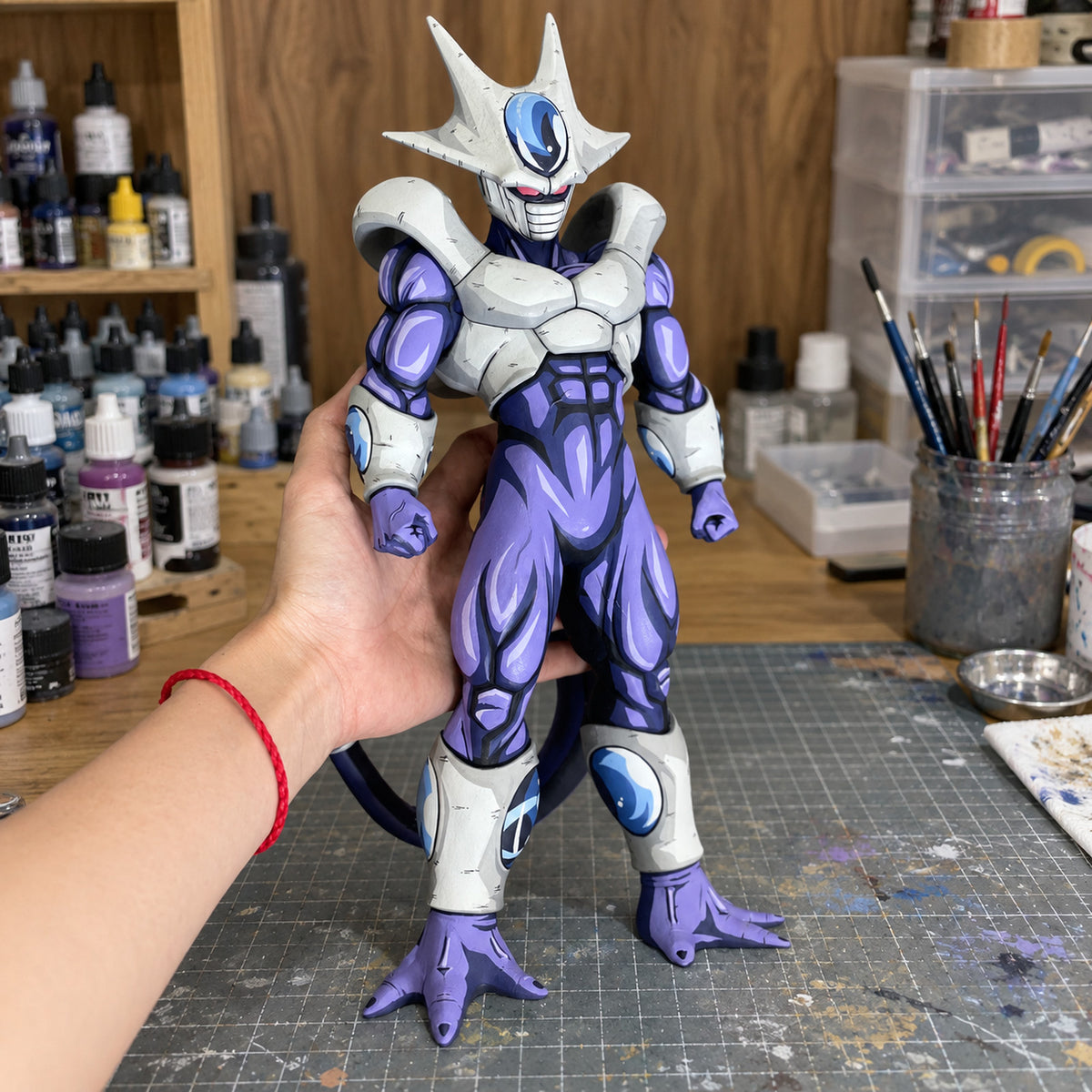 Anime Colour Dragon Ball Cooler Final Form Figure Repaint — hand or studio view