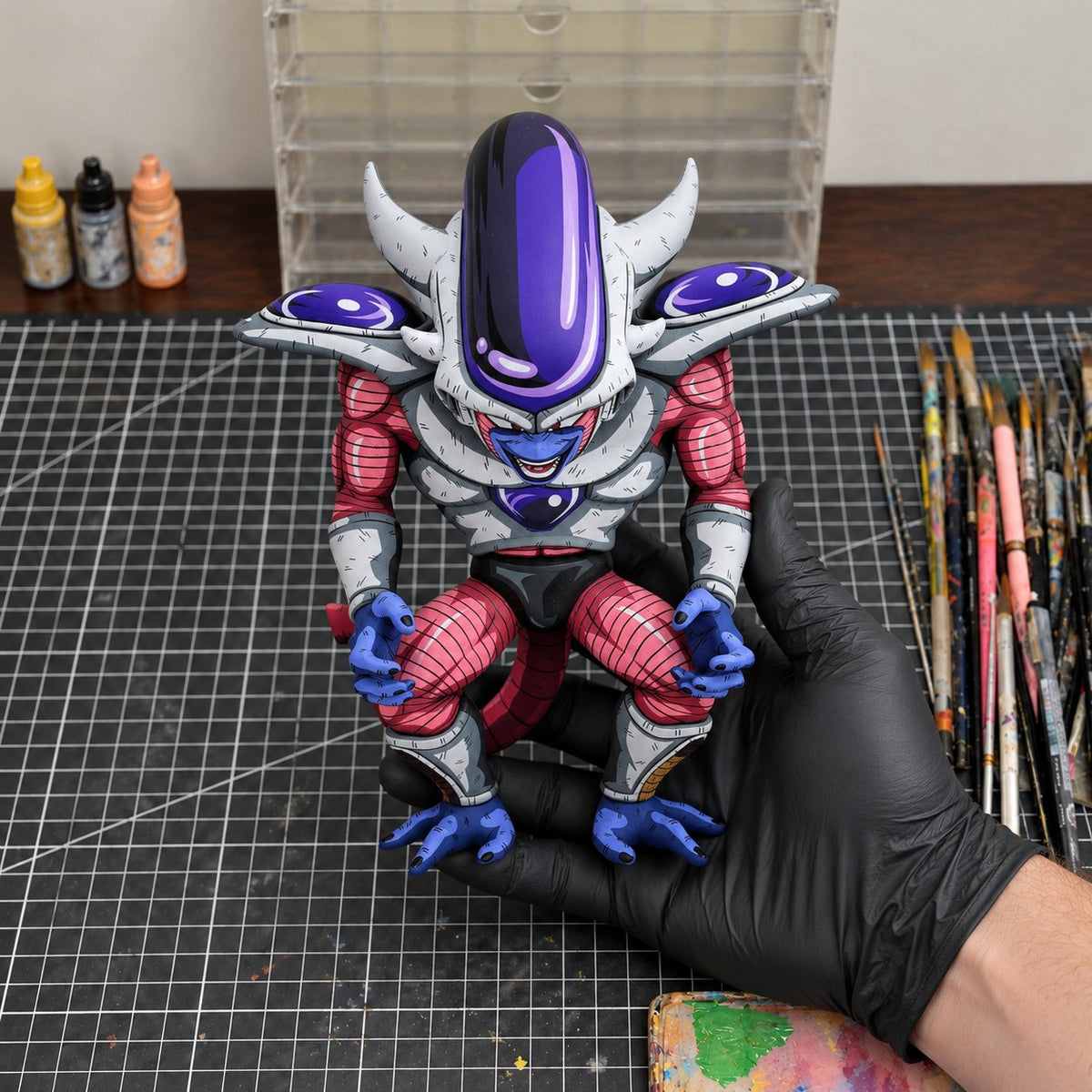 Dragon Ball Z Frieza 3rd Form Figure Repaint — hand or studio view