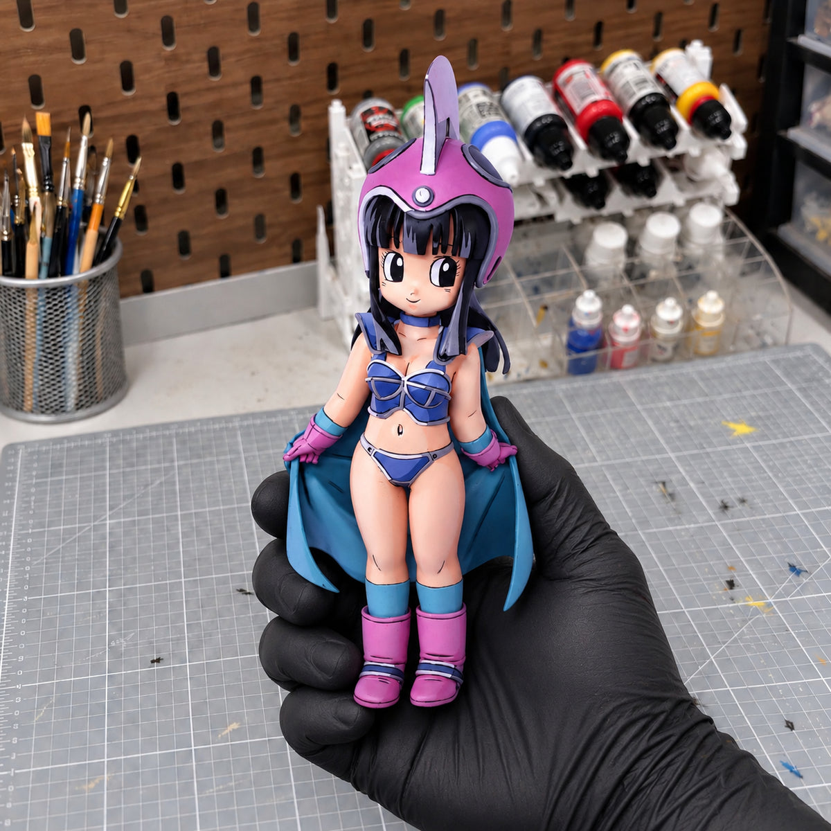 Dragon Ball Chi-Chi Masterlise Ichibansho Figure Repaint — held securely in one gloved hand