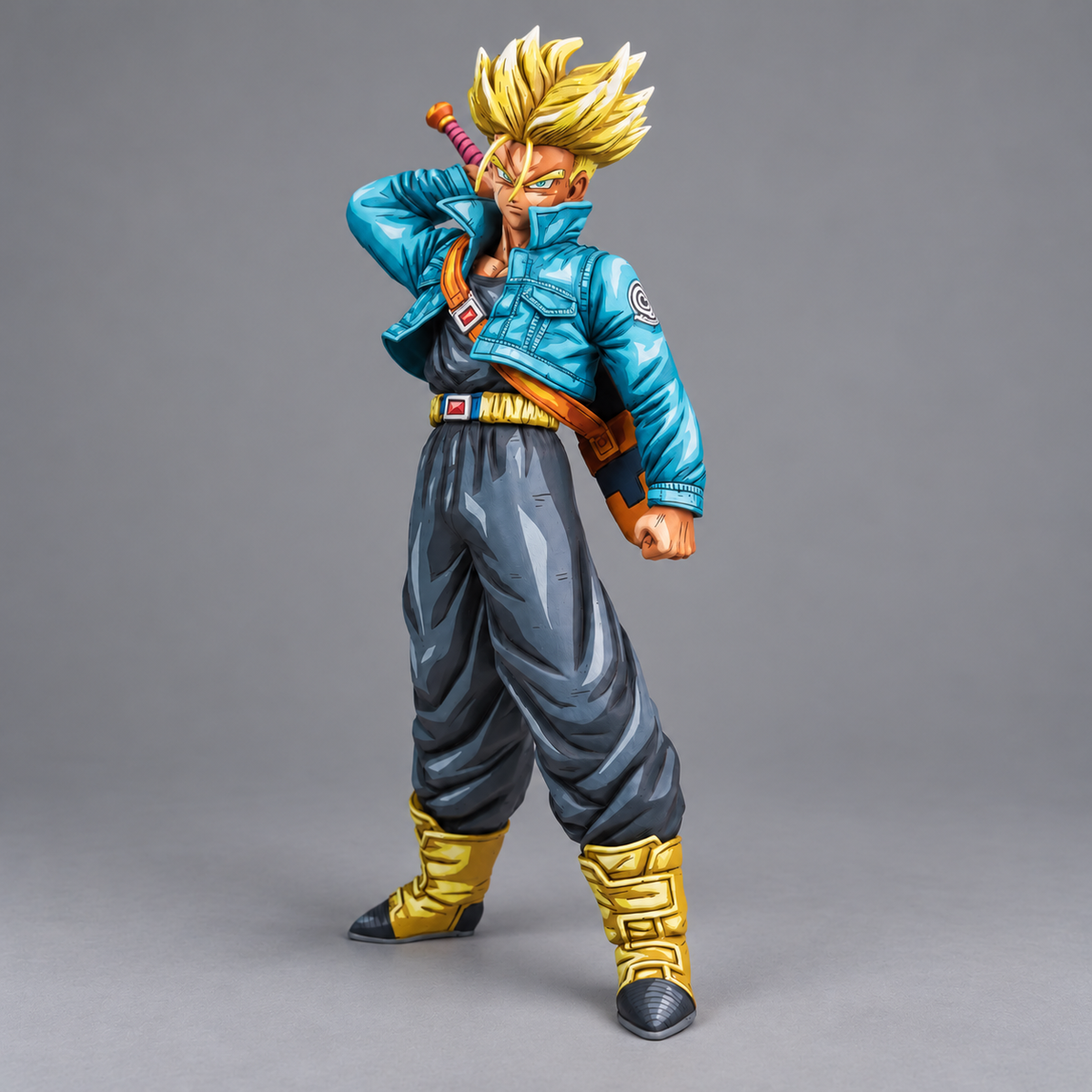 Hand Painted Dragon Ball Future Trunks 2D Comic-Style Repaint — rear or alternate view