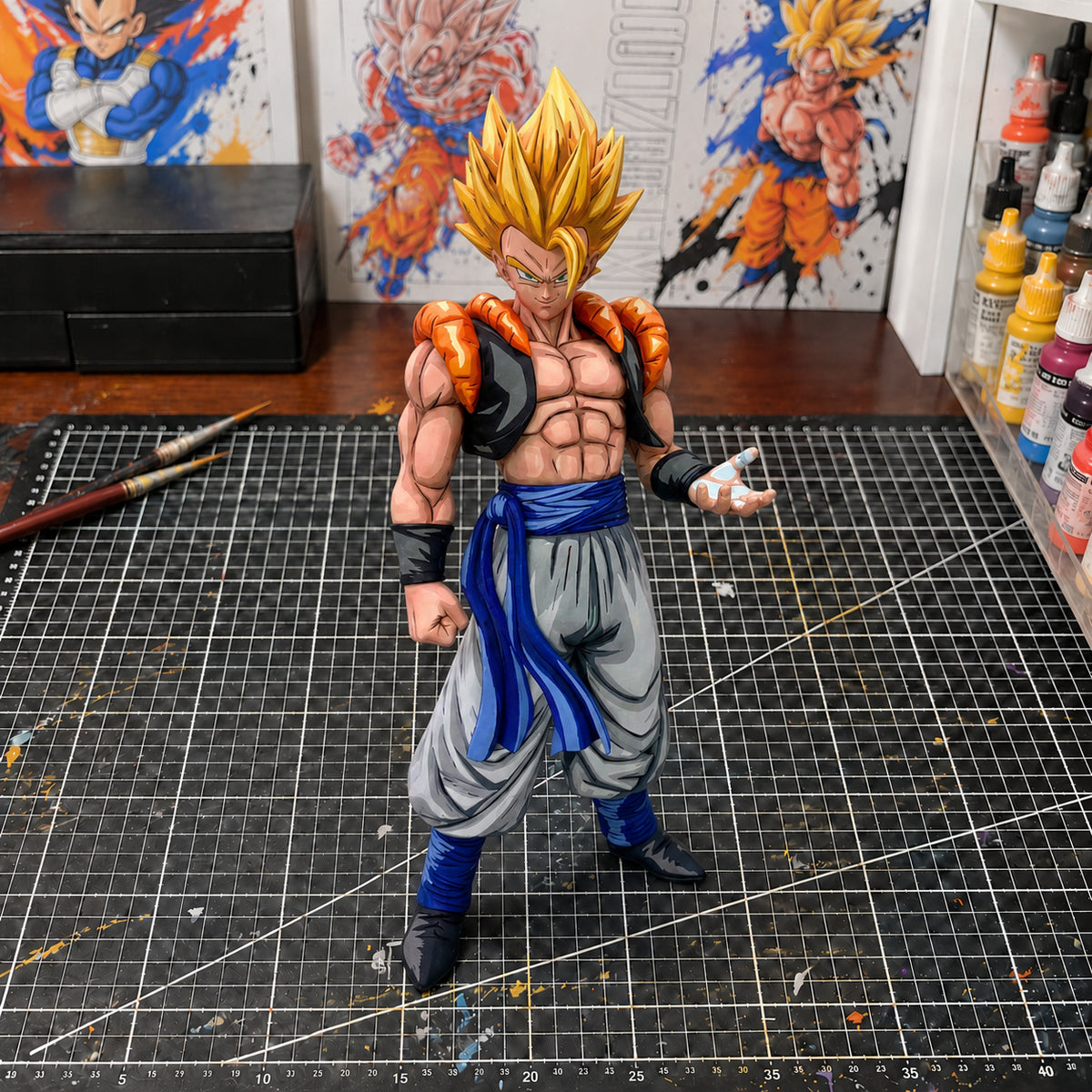 Dragon Ball Super Nero Gogeta 2D Anime-Style Figure Repaint — workshop view