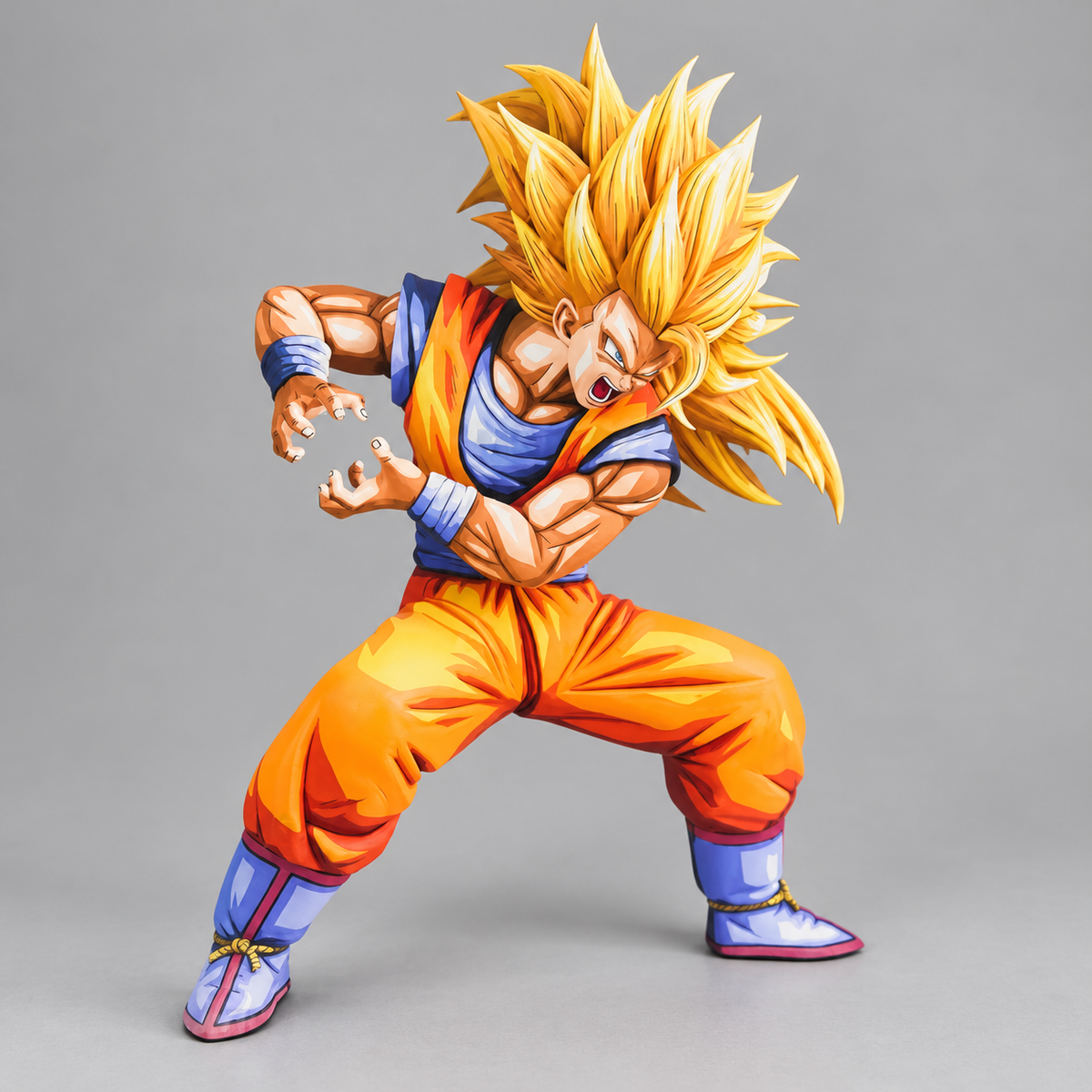 2D Manga Colour Son Goku SSJ3 Kamehameha Figure Repaint — rear or alternate view
