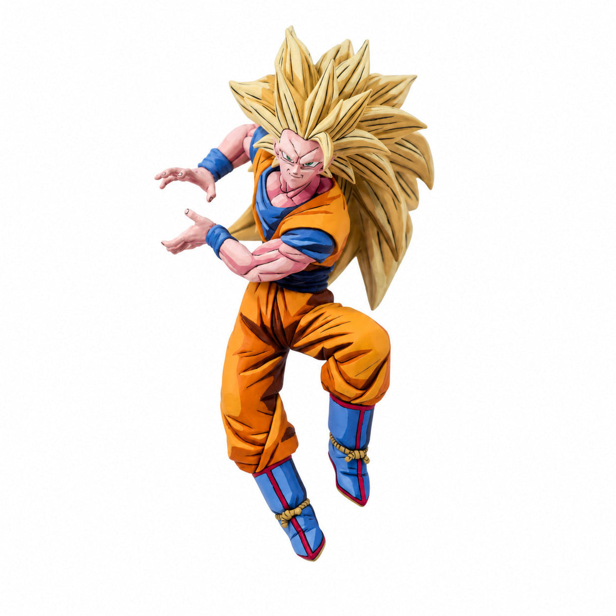 Anime Style Dragon Ball Super Saiyan 3 Son Goku Figure Repaint — 13 cm Action Pose — full figure
