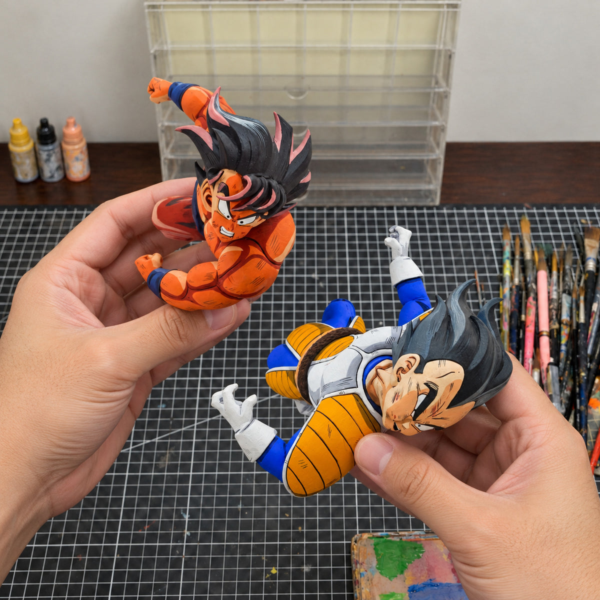 Comic Colour Dragon Ball 2D Figure Goku vs Vegeta Repaint — workshop view