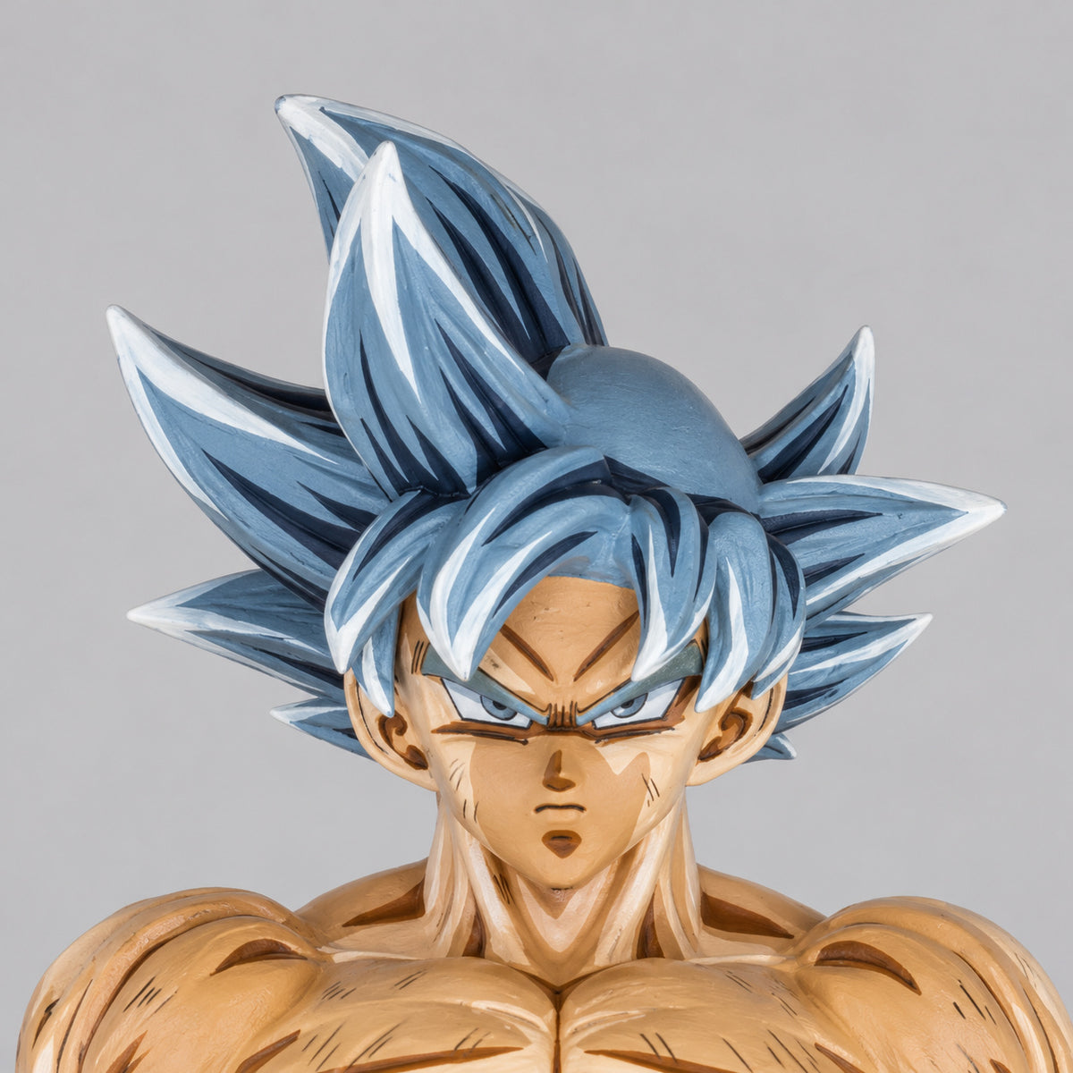 Anime Style 2D Figure Paint Son Goku Ultra Instinct — head detail