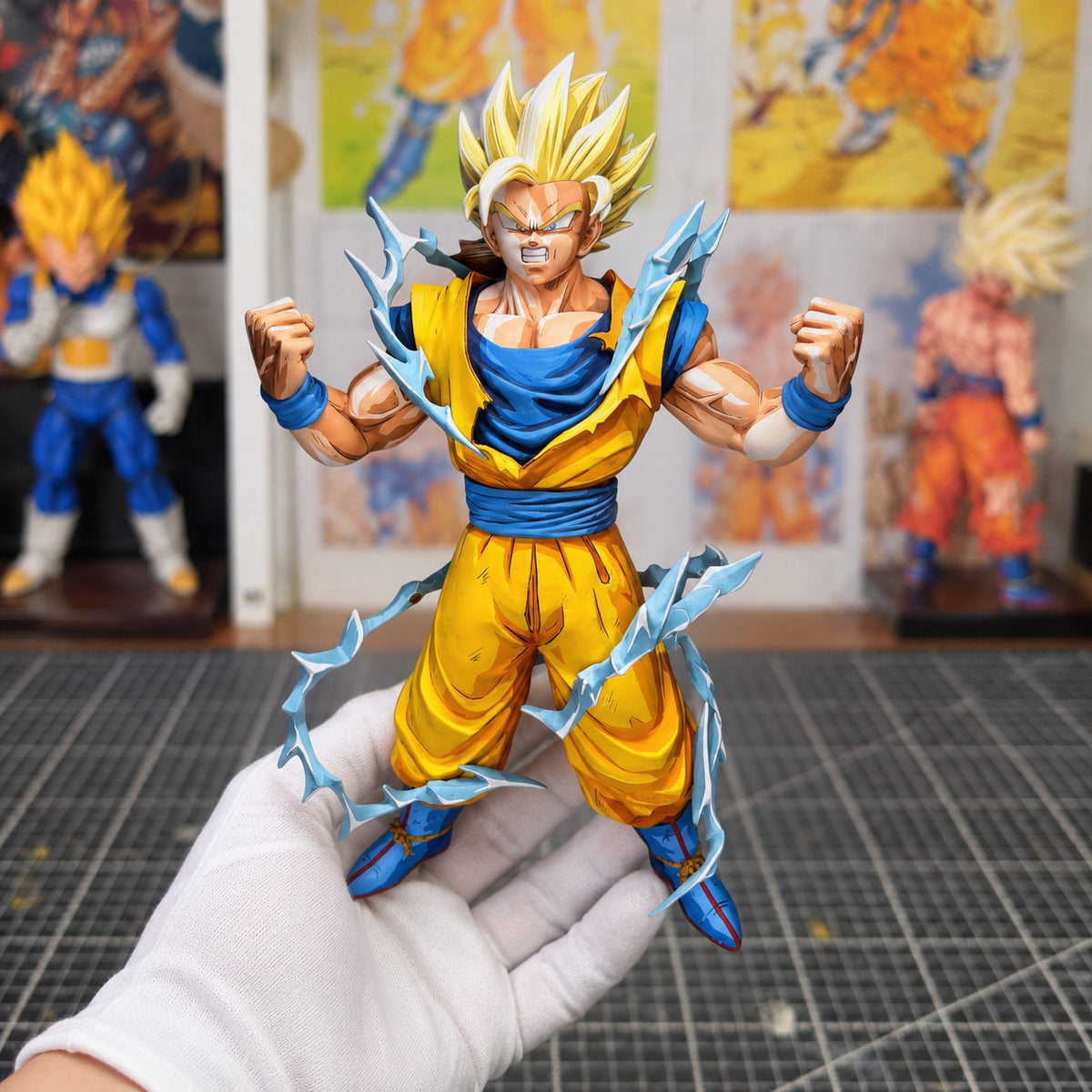 Dragon Ball Super Saiyan Goku 2D Figure Repaint — workshop view