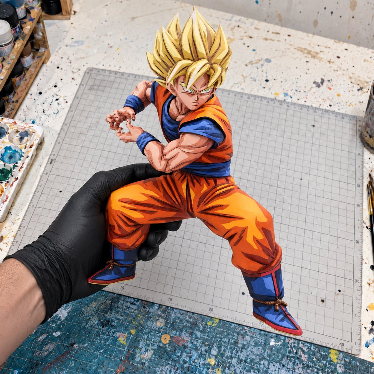 Dragon Ball Z Grandista Son Goku Figure Repaint — hand or studio view