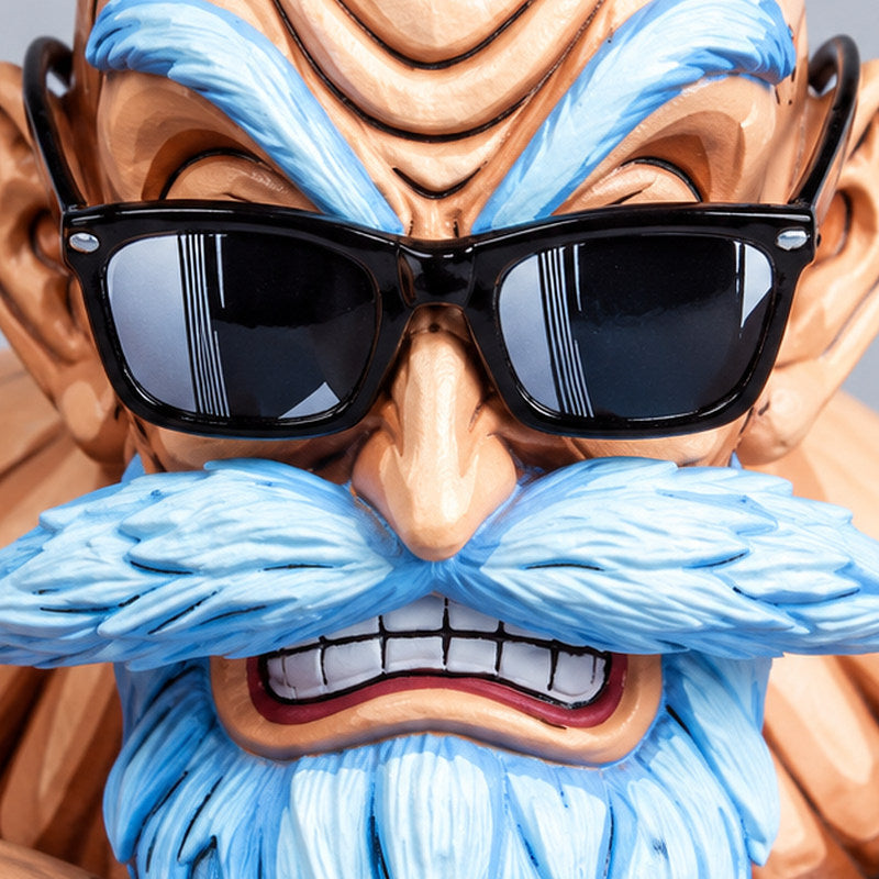 Dragon Ball Z Master Roshi 2D Colour Figure Repaint — close-up of facial sculpt and painted features