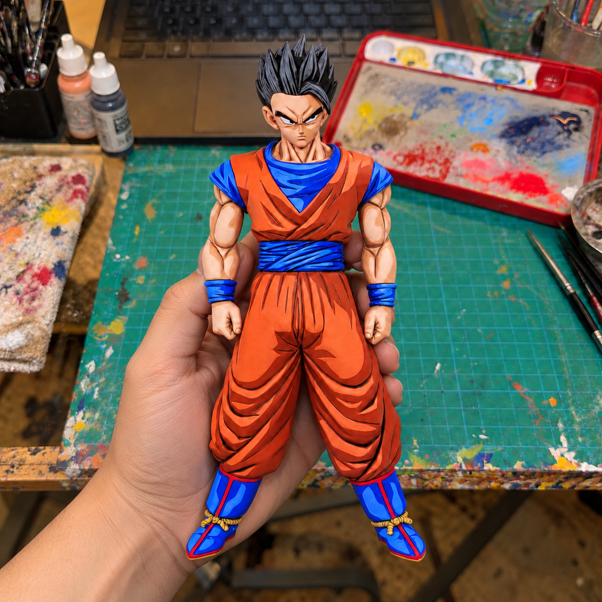 Dragon Ball Z Son Gohan Figure Repaint — workshop view