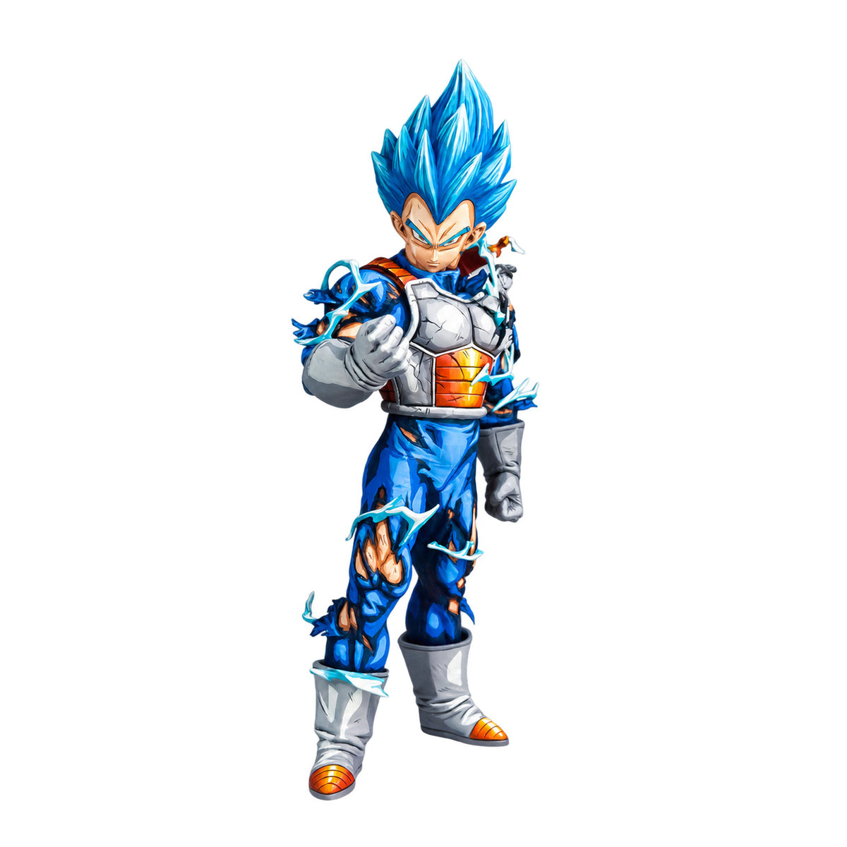 Hand-Painted Dragon Ball Super Saiyan Blue Vegeta Figure Repaint — full figure