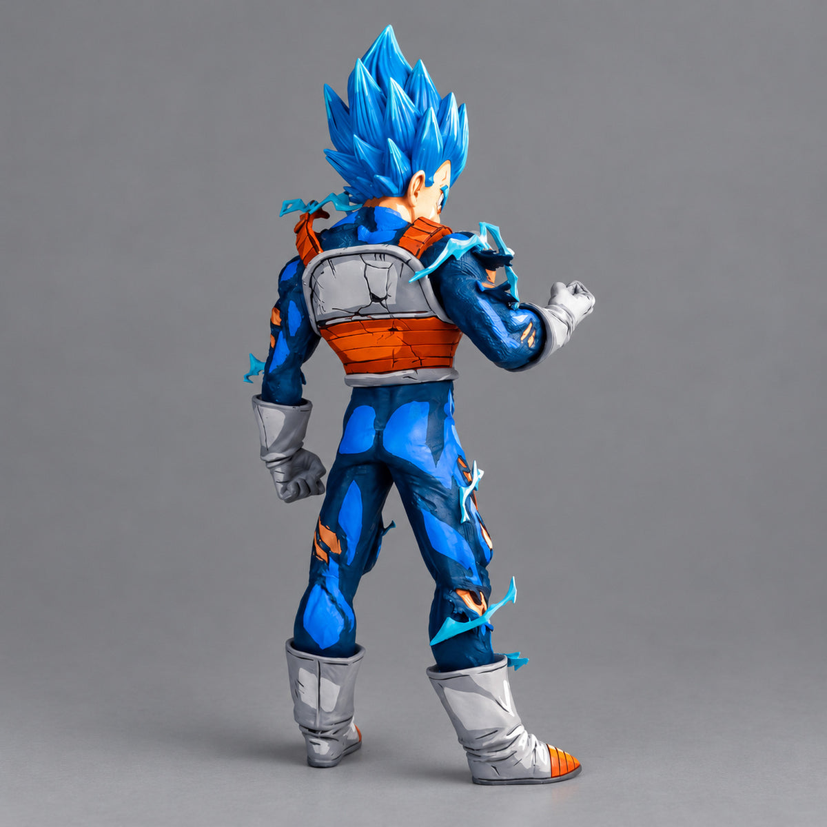 Hand-Painted Dragon Ball Super Saiyan Blue Vegeta Figure Repaint — rear or alternate view