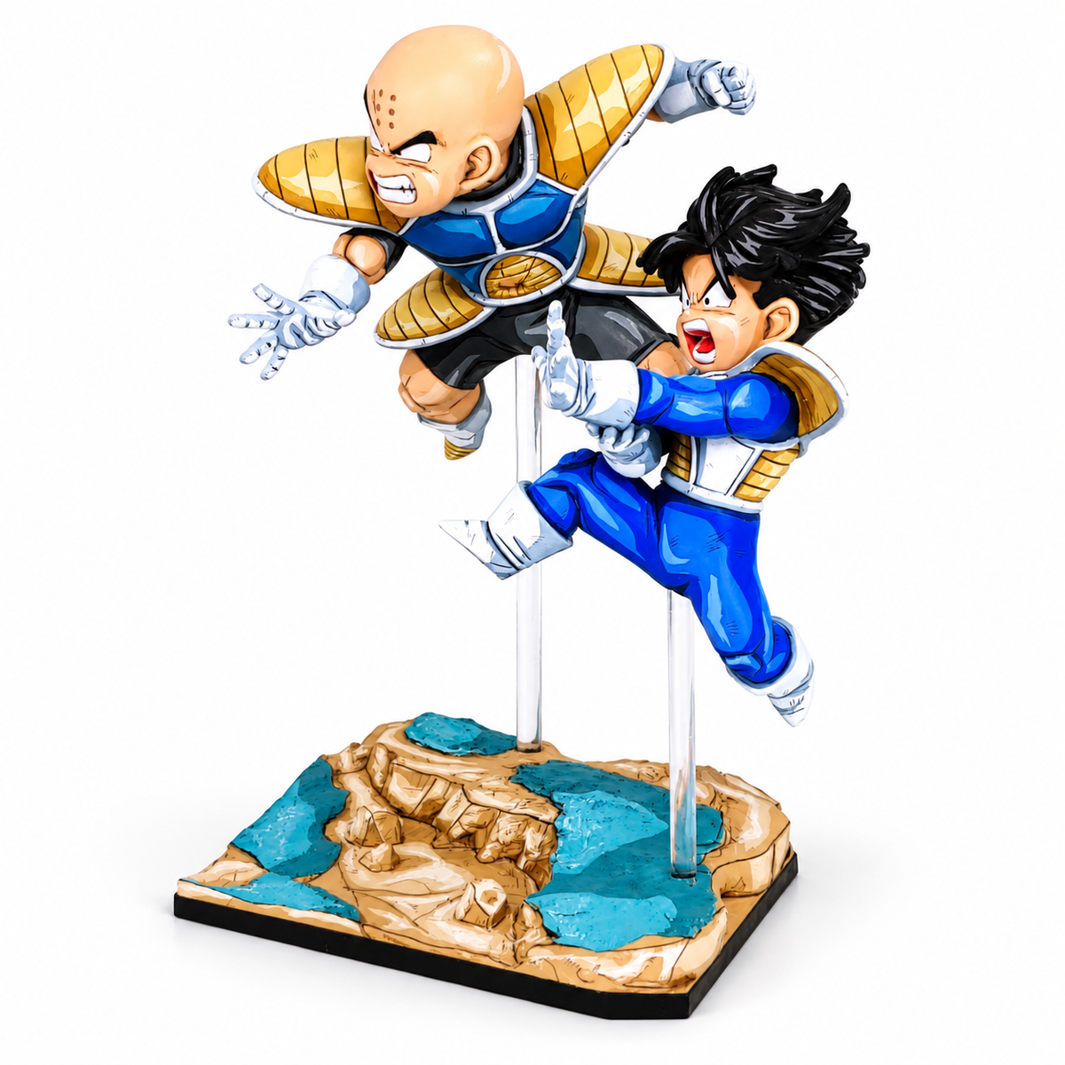 Krillin & Young Gohan 2D Painted Battle Diorama — full figure