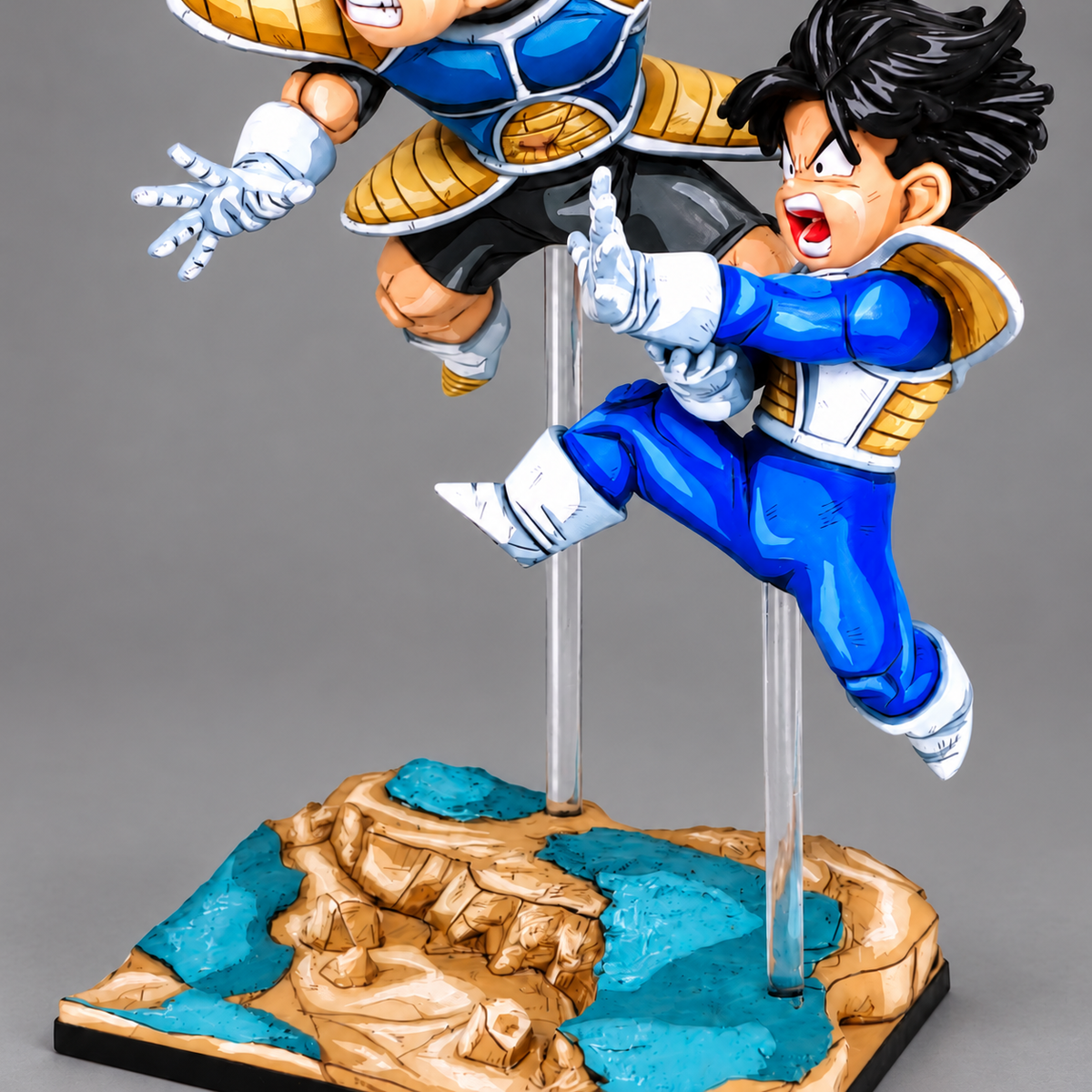 Krillin & Young Gohan 2D Painted Battle Diorama — detail