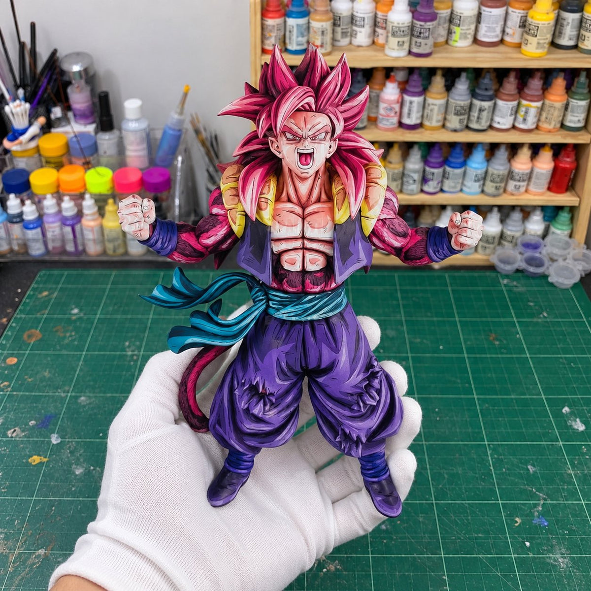 2D Anime Colour Dragon Ball Heroes Gogeta SSJ4 Figure Repaint — workshop view