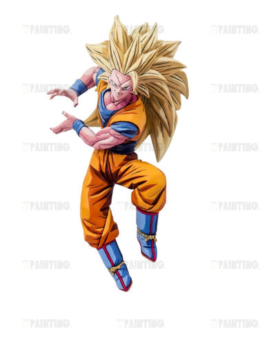 Anime Style Dragon Ball Super Saiyan 3 Son Goku Figure Repaint
