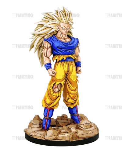 20CM Super Saiyan 3 Son Goku Figure Repaint – 2D Figure Painting