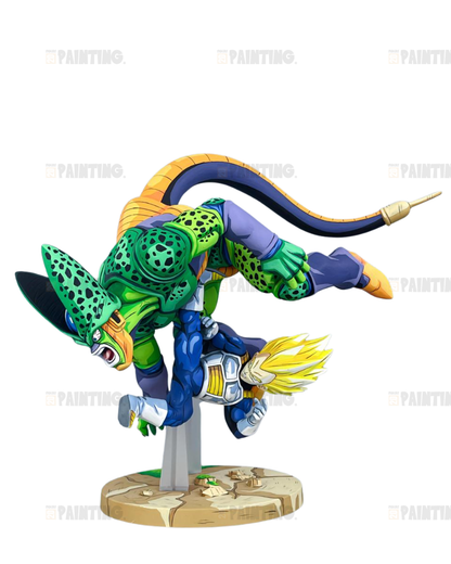 17CM Dragon History Vegeta vs. Cell Dragon Figure Repaint