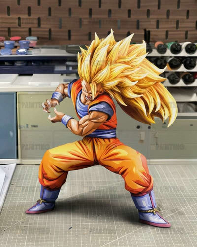 2D Manga Colour Son Goku SSJ3 Kamehameha Figure Repaint