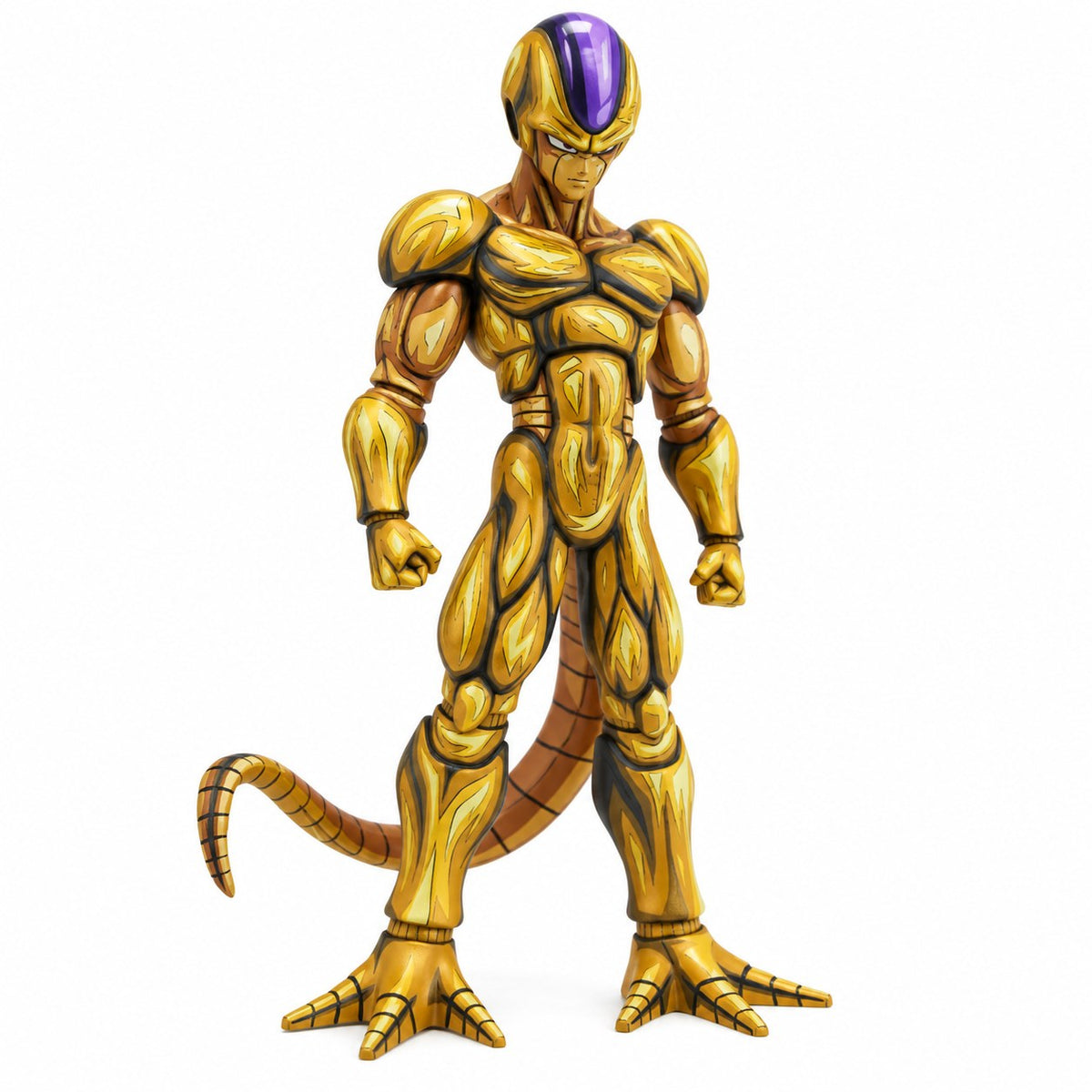 Hand-Painted Dragon Ball Metal Cooler Golden Colourway Figure Repaint — full figure