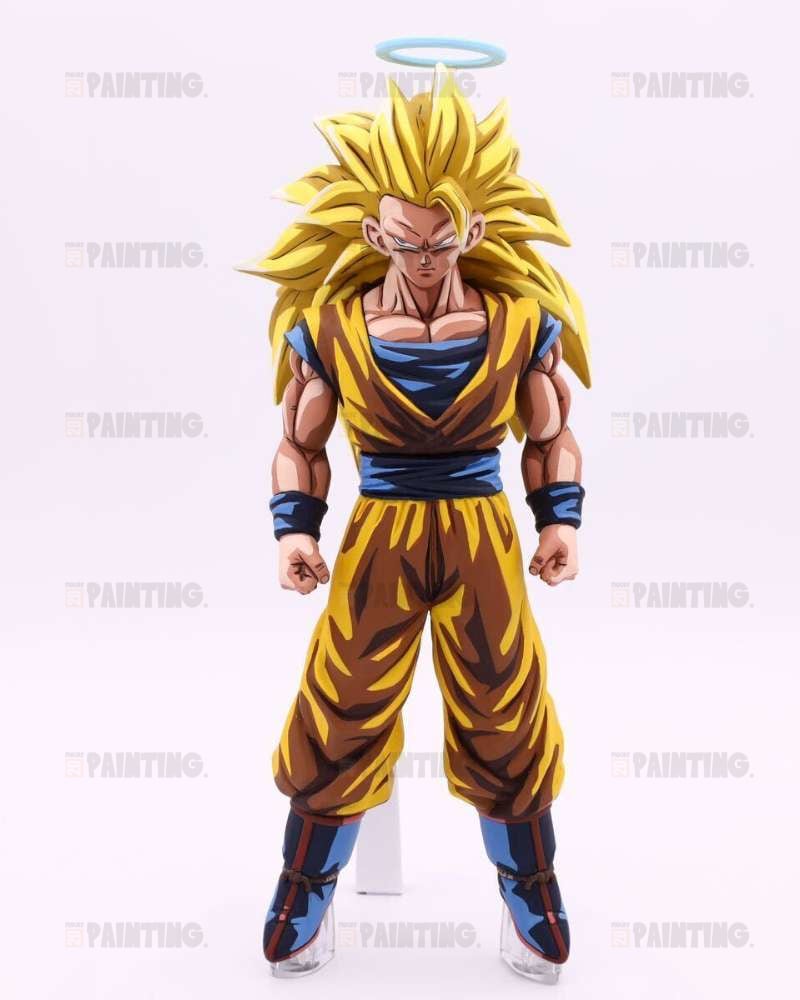 25CM Dragon Ball Super Saiyan 3 Son Goku Figure Repaint