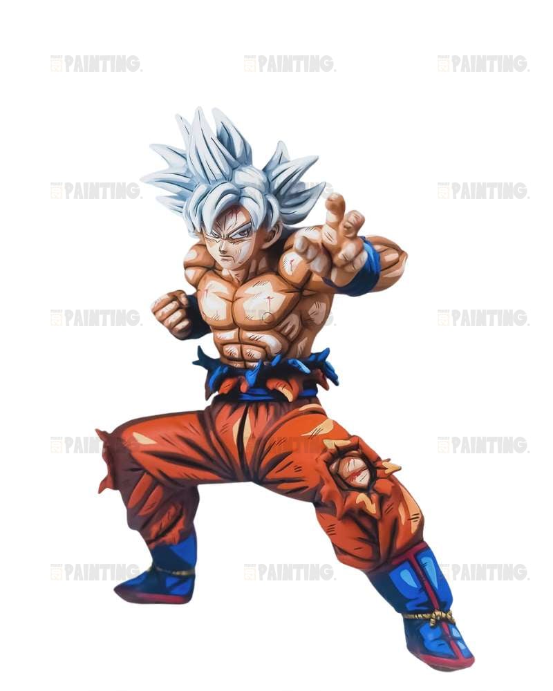 12CM Anime Colour Son Goku Ultra Instinct Figure Repaint