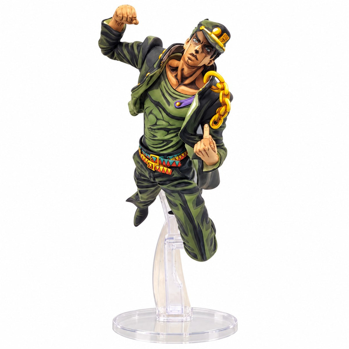 Jotaro Kujo 2D Painted Figure – Raised-Fist Pose — full figure